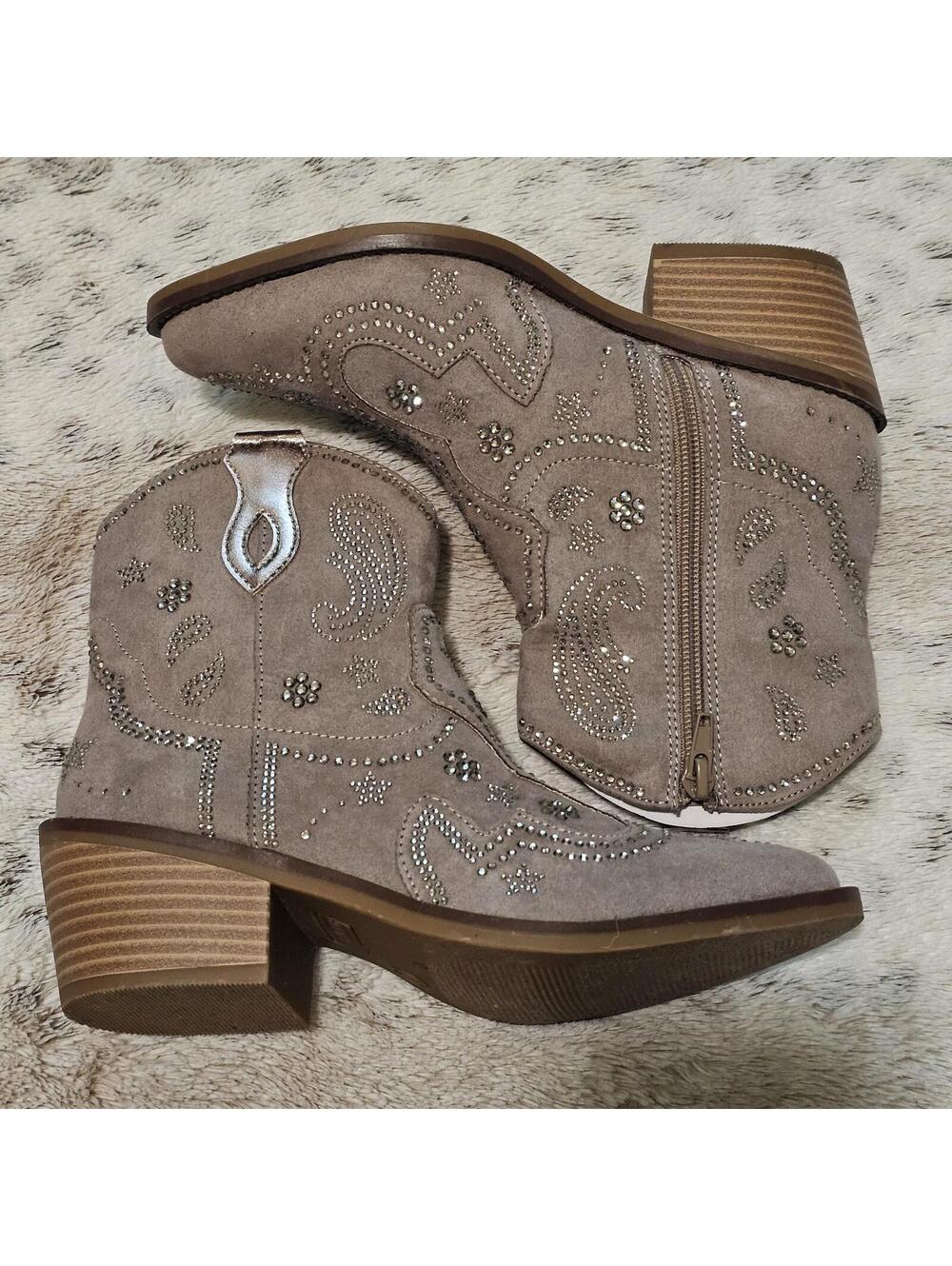 Girls Steve Madden Studded/Jeweled Western Boots 4 NWOB